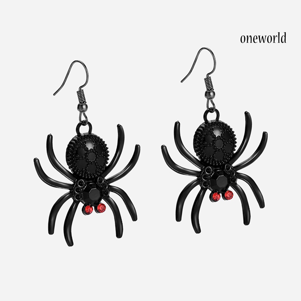 OW# 2Pair Gothic Style Spider Shape Eardrop Hook Earrings Women Jewelry Accessories