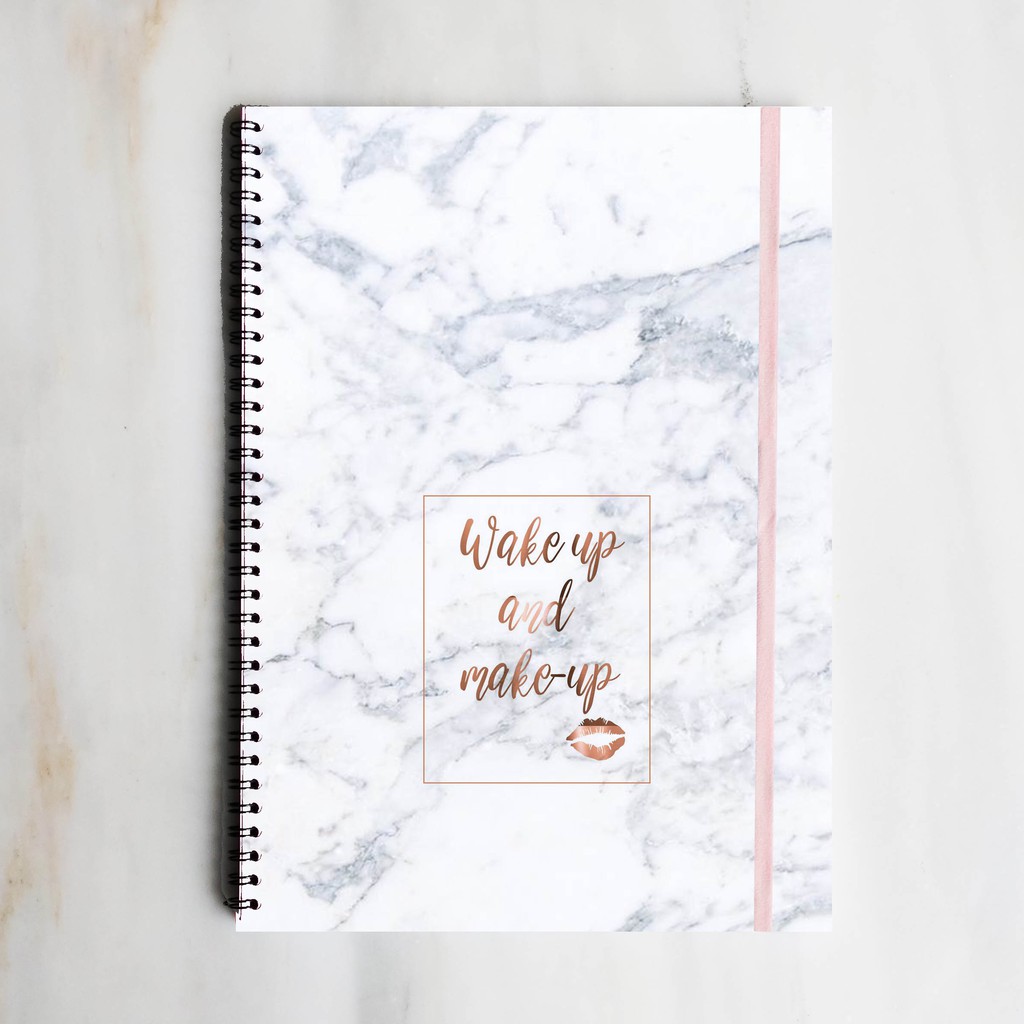 

WAKE UP MAKE UP Spiral Ruled Notebook Diary Journal Office School Supplies Buku Tulis