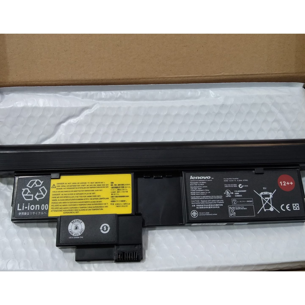 Baterai Batre Battery Laptop IBM LE ThinkPad X200 X201 Tablet X200T 43R9257 42T4658 14.4V 5200mAh 12++ Original 8 cell