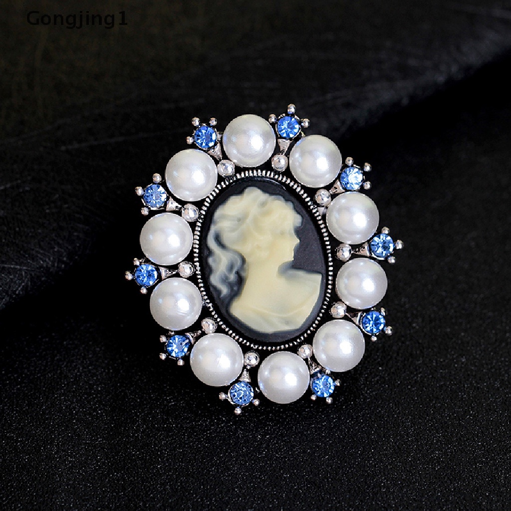 Gongjing1 1pc Bros Pin Wanita Desain Cameo Victoria Hias Kristal Untuk Pesta Nikah