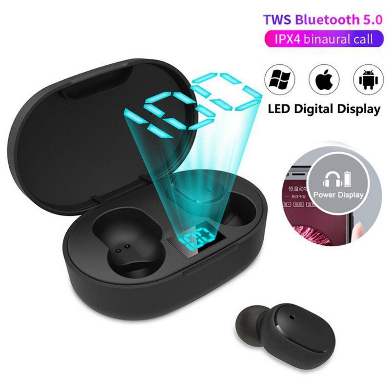 TWS Sporty E6S Wireless LED Capacity Power Earphone Earpod Headset Handsfree Bluetooth