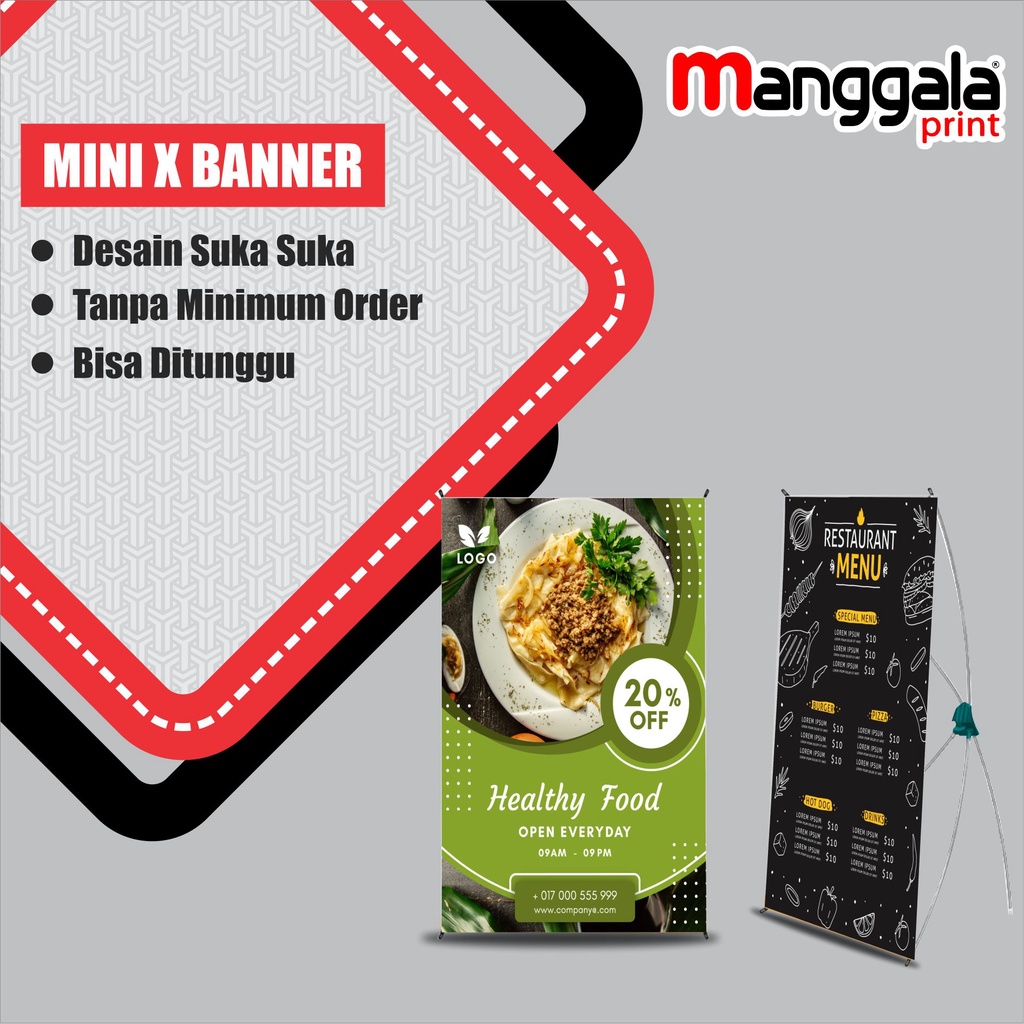 

Mini X- Banner Menu, Promosi, Kalender, Scan code