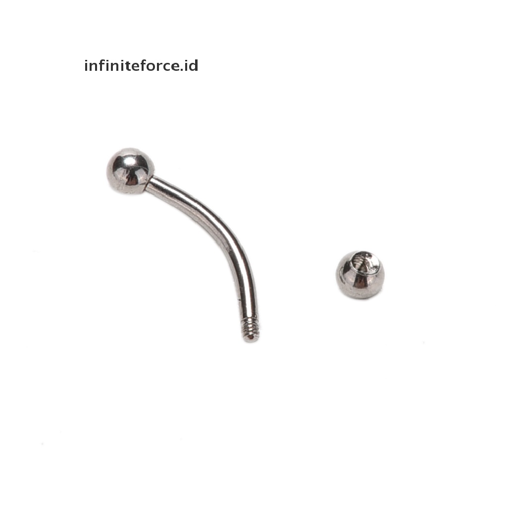 Cincin Tindik Alis Bentuk Barbel Bahan Stainless Steel