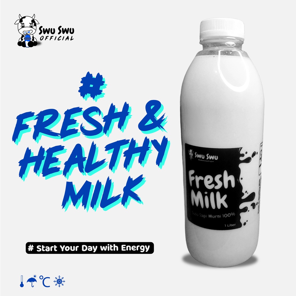 

SWUSWU Fresh Milk Susu Sapi Segar 1 Liter / 3 Rasa Susu Murni 100%