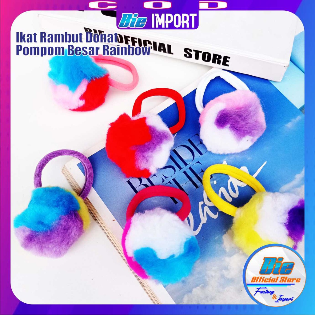 Ikat Rambut Anak Donat Pompoms Korean Style Impor Best Seller