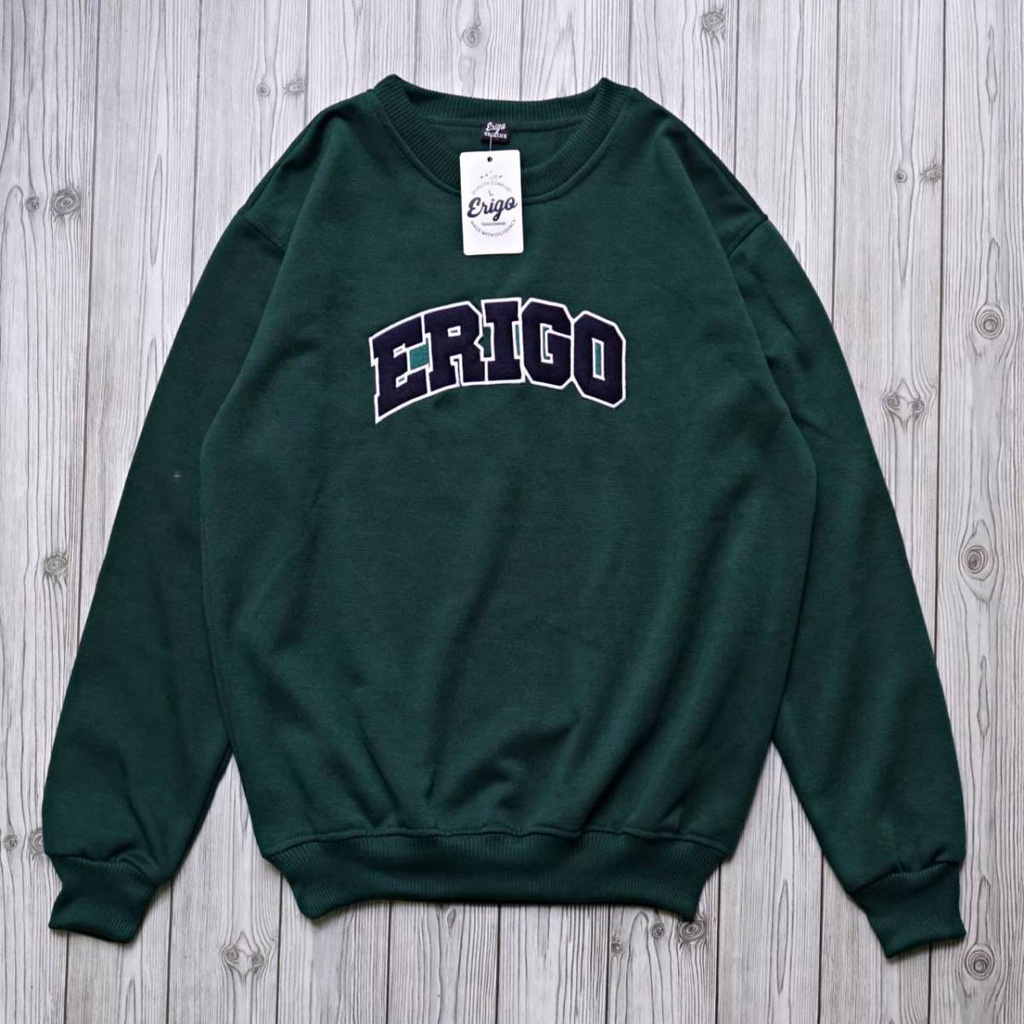 SWEATER CREWNECK DISTRO PRIA - SWEATER ERIGO CREWNECK TERBARU - SWEATER PRIA ERIGO CREW NECK HITAM MURAH - SWEATER CREWNECK BASIC LOGO ERIGO APPAREL PRIA WANITA FULLTAG - CREWNCEK ERIGO BORDIR - SWEATER BAHAN TEBAL