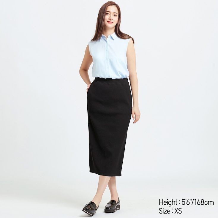 UNIQLO WOMEN RIBBED PENCIL LONG SKIRT