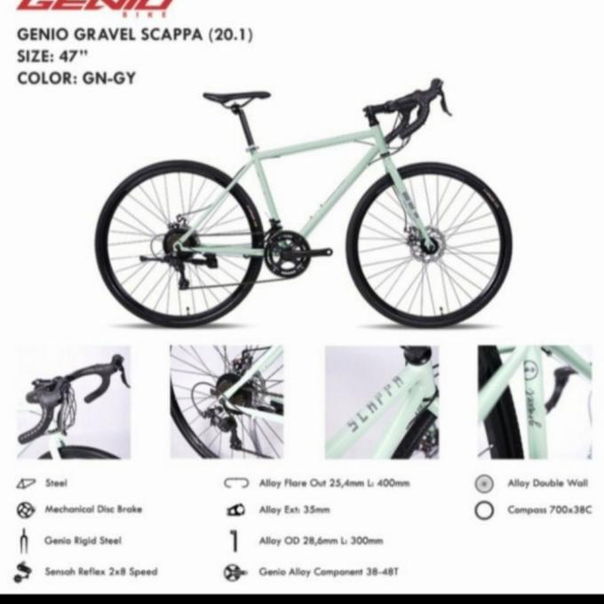 Sepeda Balap roadbike 700c Genio Gravel Scappa