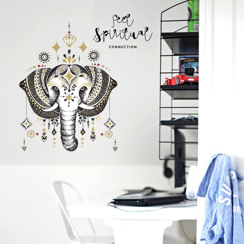 Reliza Wall Sticker Elephant Head Gajah Classic Stiker Dinding LDR