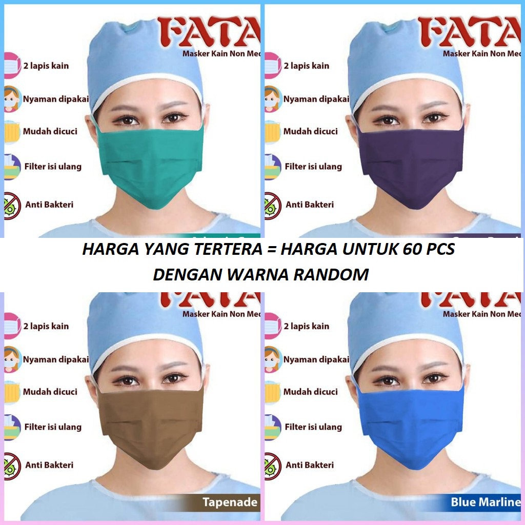 SS MASKER KAIN FATA NON MEDIS BUNDLE ISI 60 PCS TALI 2 LAPIS