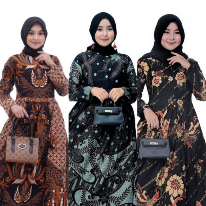 gamis batik moderen/dres batik busui