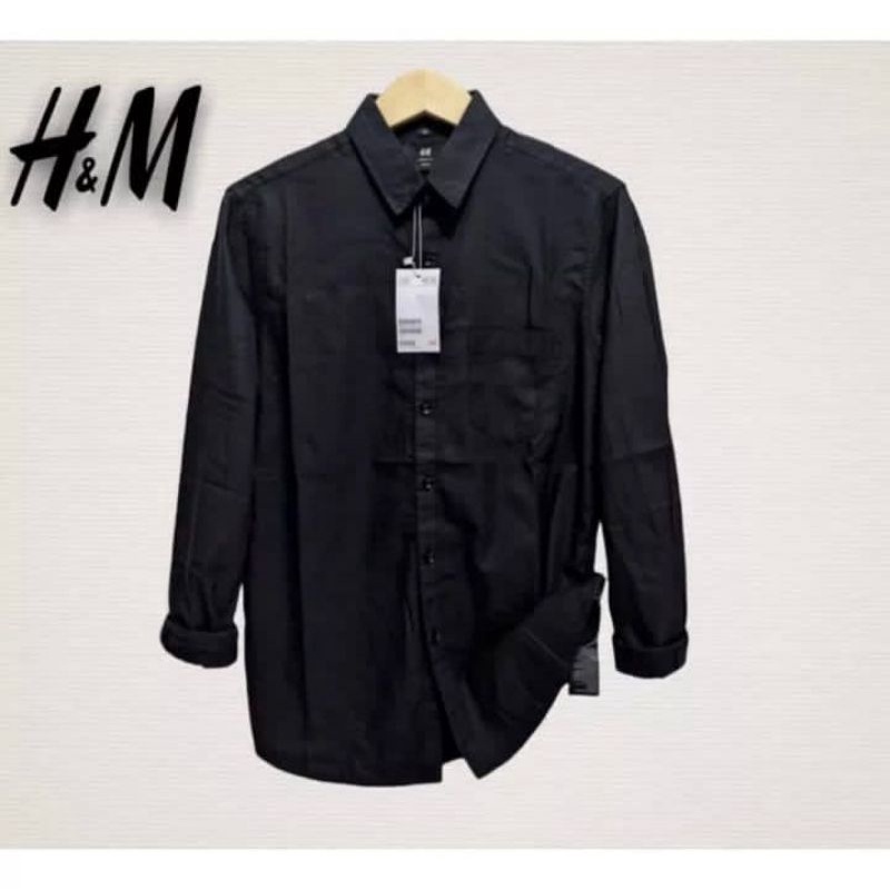 Baju kemeja lengan panjang HM import terlaris//Baju kemeja lengan panjang pria HM casual