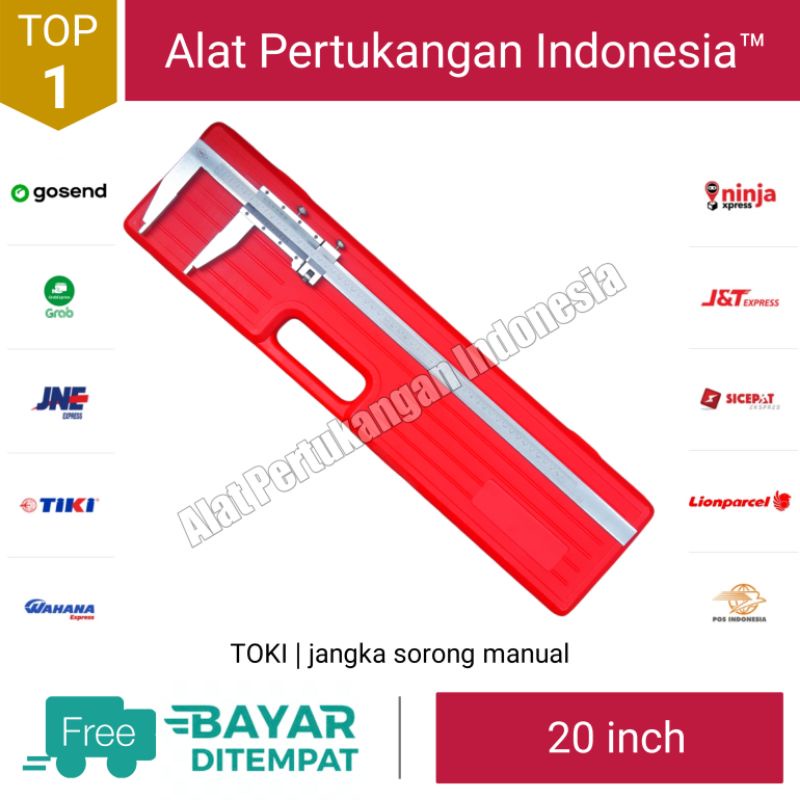 

TOKI Jangka Sorong Manual 20 inch Sigmat Sikmat Sketmat Vernier Calipers 500 mm
