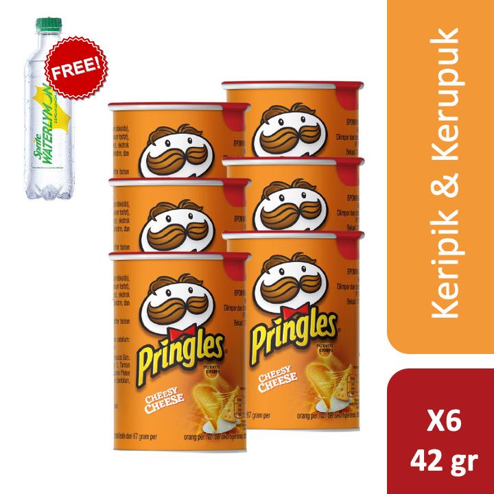 

Pringles Cheesy Cheese 42 gr x 6 pcs Free Sprite Waterlymon 425 ml