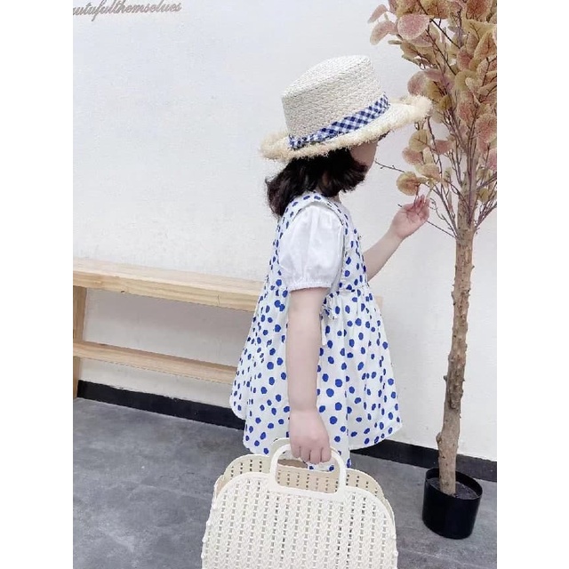 Meonky Official Shop Baju Anak Perempuan Korea / Motif  Polkadotte / cocok umur 2 sampai 5 Tahun G - 4)-5