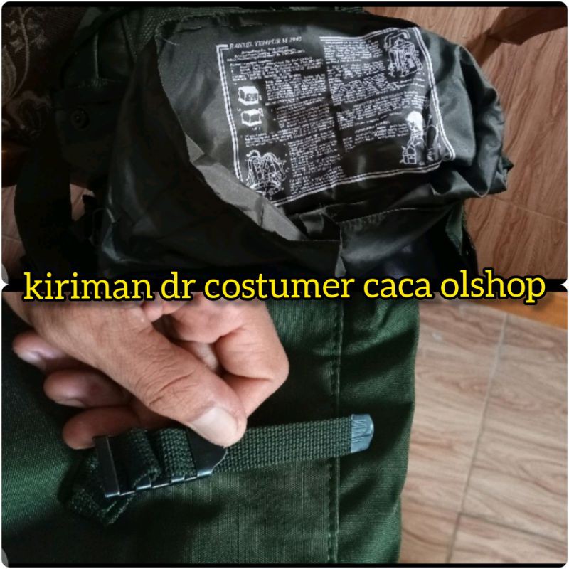 [ +Tali Slempang ] Ransel Tempur M45/RPK Hijau TNI Hitam Brimob Original Anti Air