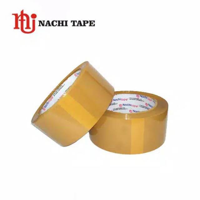 Lakban Isolasi selotip Nachi OPP Packing Tape 2 inch 48mm 100yard Bening dan Coklat