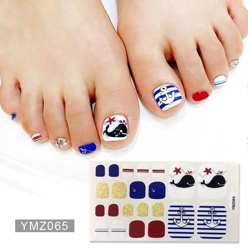 Hbj Stiker Kuku Kaki Palsu Akrilik 3d Untuk Nail Art Diy