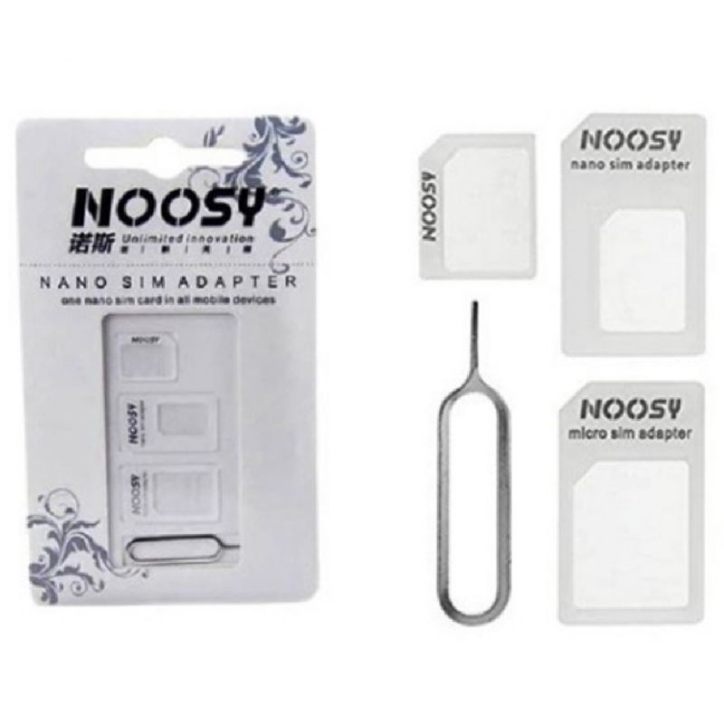 Noosy Adapter Nano Sim Card dan Micro Sim Card SIM Card Adapter 3 in 1