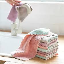 Dish Towel Kain Lap Piring Anti Minyak Bahan Coral Fleece Lap Handuk dapur