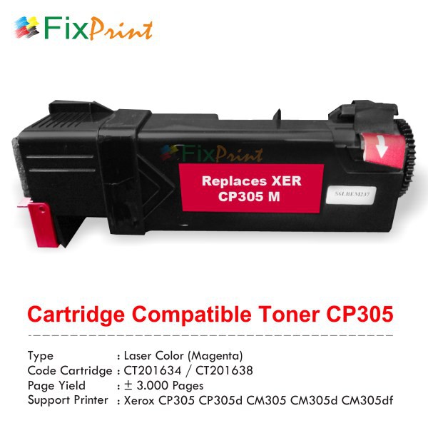 Catridge Compatible Fuji Xerox CP305 Magenta, CT201634 Murah