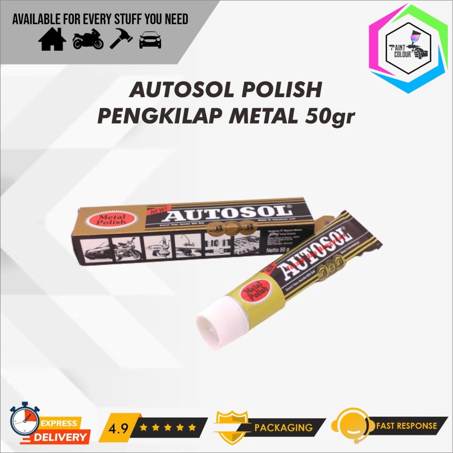 AUTOSOL METAL POLISH ~ Pembersih LOGAM STAINLESS KUNINGAN CHROME 50 Gr