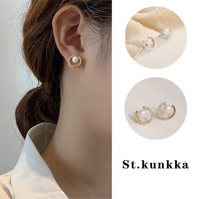 1 Pasang Anting S925 Gold 18K Gaya Korea Untuk Wanita