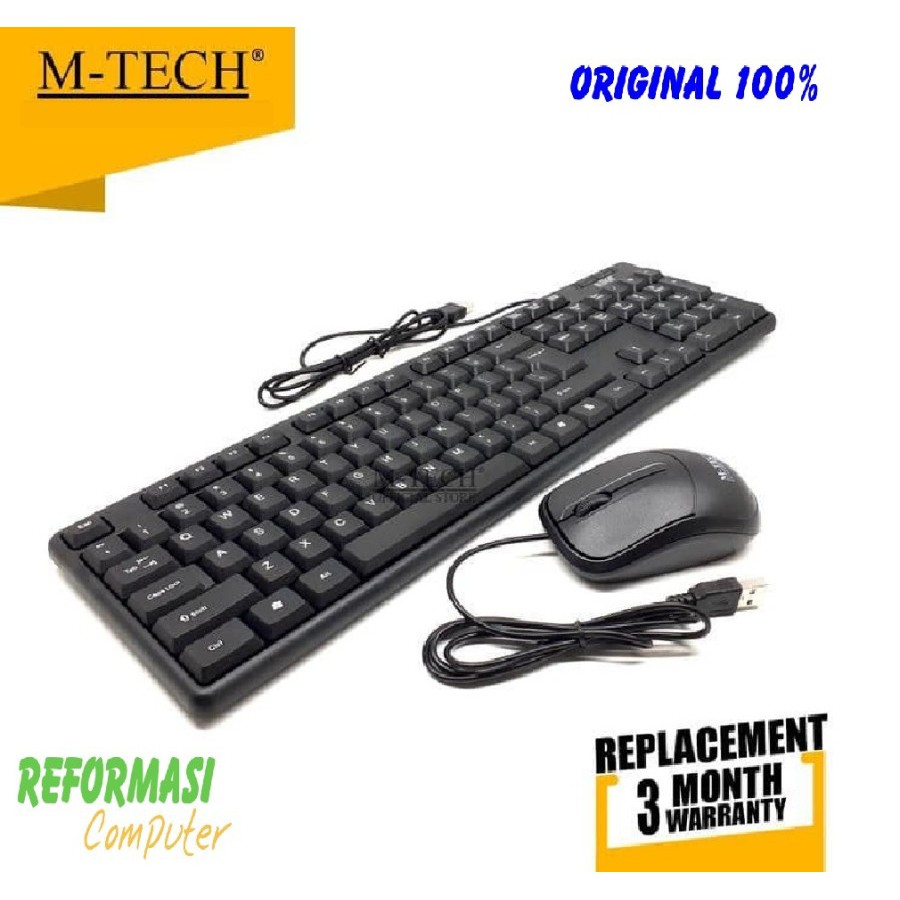 Paket Keyboard Mouse Usb M-Tech Stk-05 wired Standard Mtech Stk 05