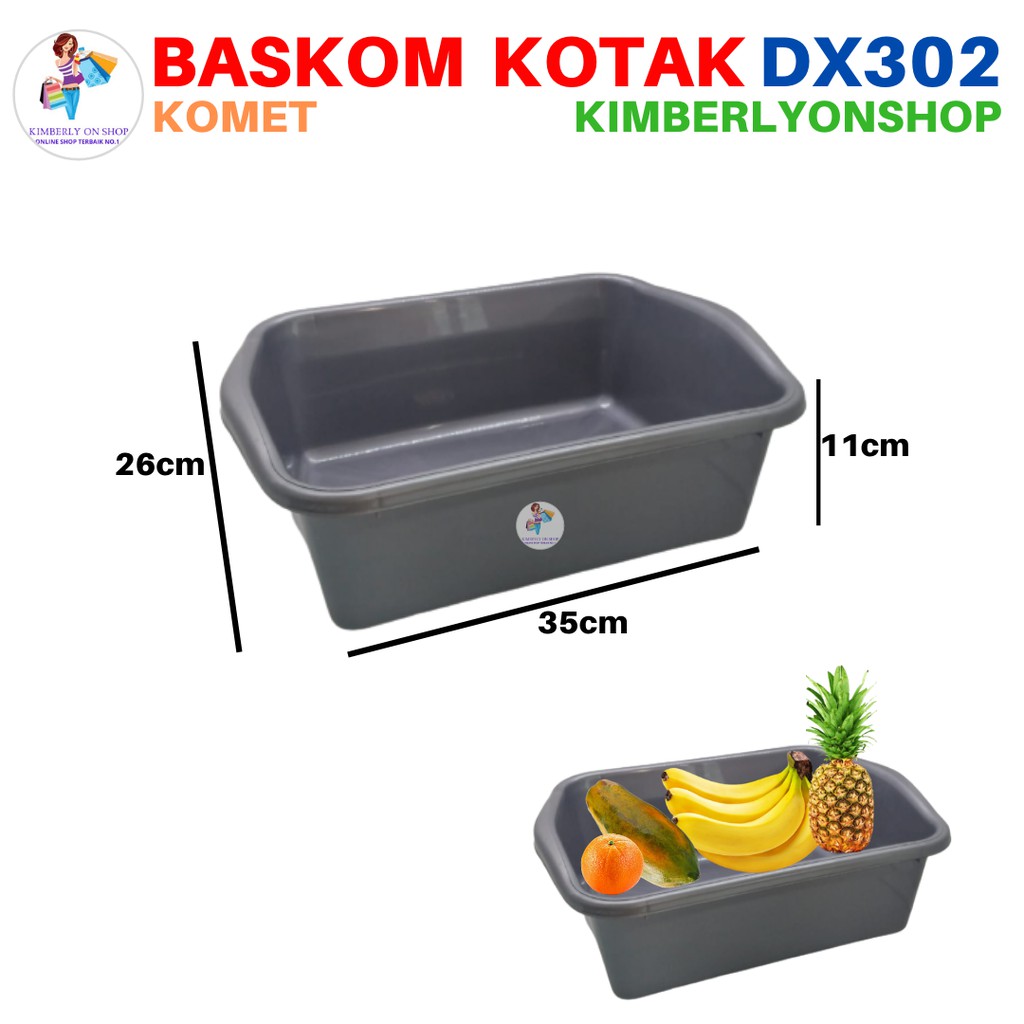 Baskom Kotak Plastik Komet 302 Platinum