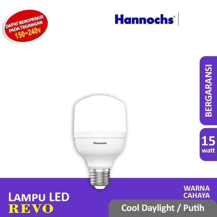 HANNOCHS Lampu LED REVO 15 Watt - Cahaya Putih - Garansi 1 Tahun