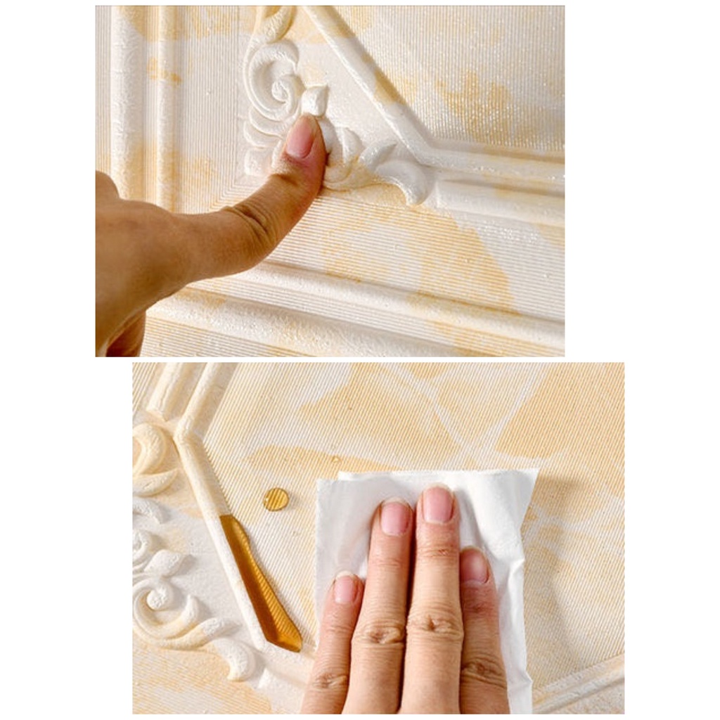 READY SEMUA WARNA [TEBAL] Wallpaper 3D Foam Tembok Dinding Motif Pintu Jendela/Stiker Foam 3D Dinding Dekorasi Ruangan-4