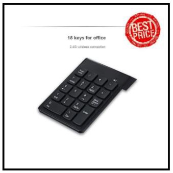 Keypad numeric pad wireless 2.4ghz mini slim membrane 18 key - Keyboard numerik angka nomor