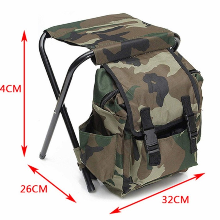 BAROKAH Bangku kursi lipat tas ransel cocok untuk camping dan mancing