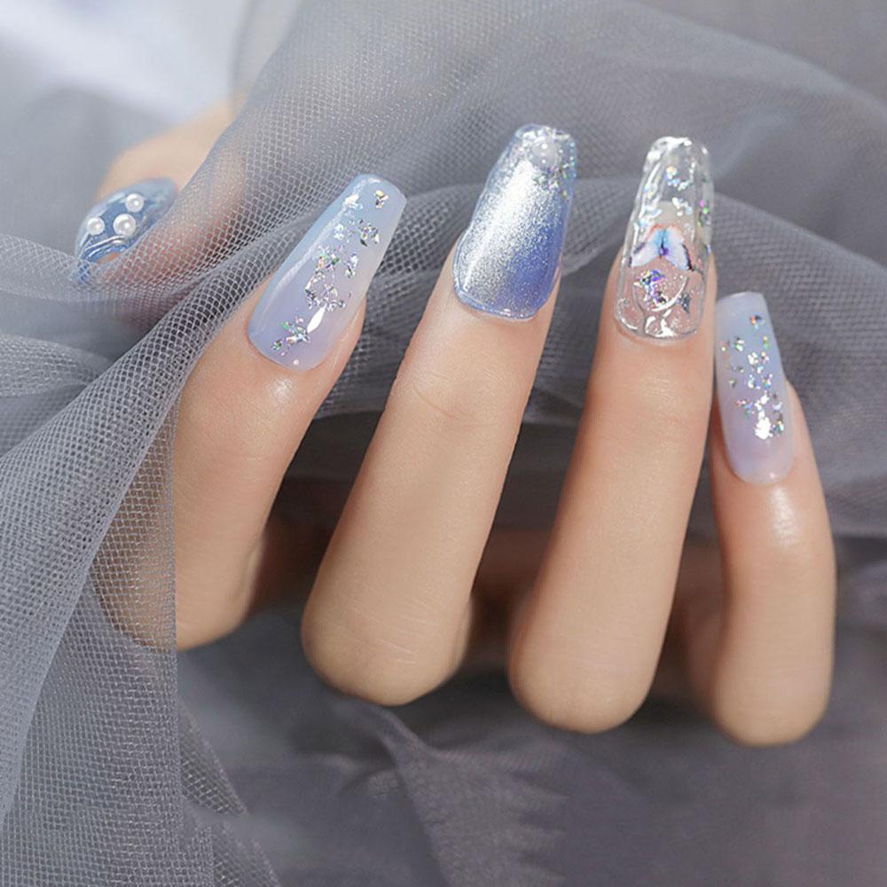 Needway Tidak Teratur Aluminium Foil Kertas Emas Perak 3D Dekorasi Kuku Manicure Tools Sequin