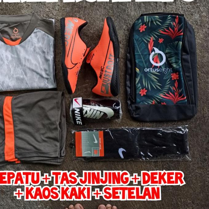 11.11 Sepatu Futsal Paket Komplit 5 Sepatu Tas Baju Deker Kaos Kaki Termurah Terlaris Best Seller
