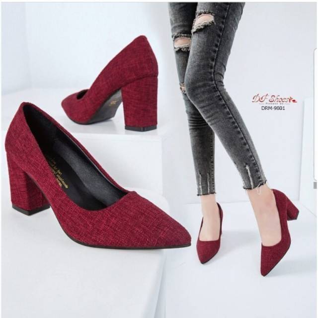 ABBUSHOES Tm 04 Sepatu Wanita Hak tahu 7cm