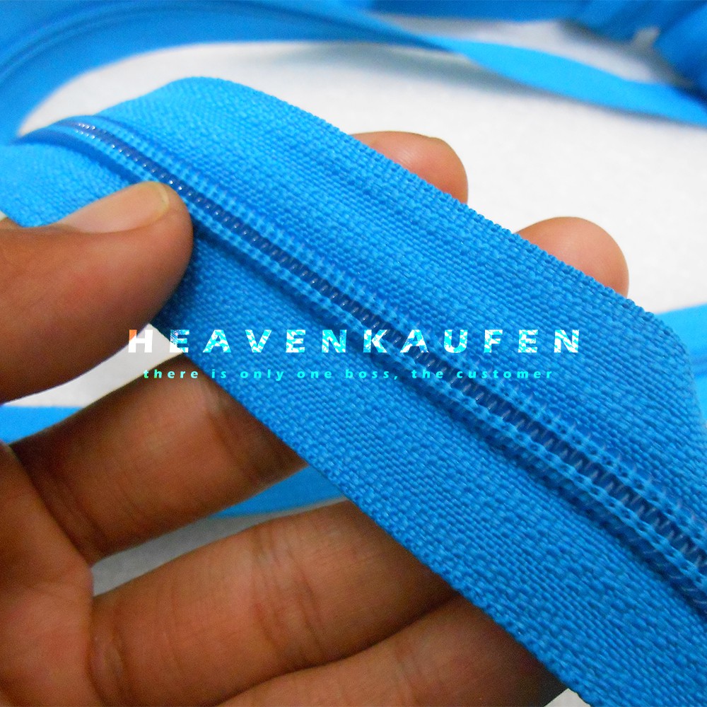 Resleting Zipper Biru Tosca/Toska YKK No 5 Meteran