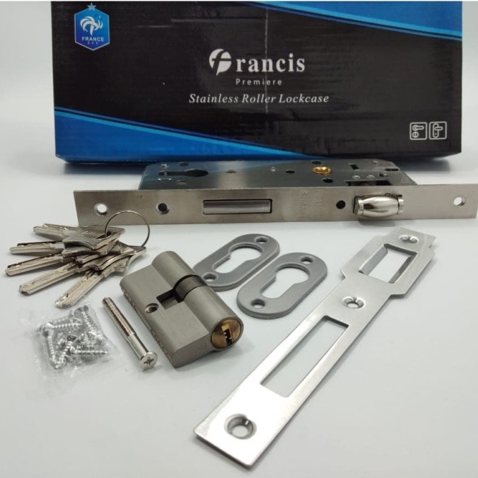 BODY BODI KUNCI PINTU PELOR 5 KEY SILINDER CYLINDER KUNCI PINTU/KUNCI BODI BODY PELOR STAINLESS PINTU DUA DOUBLE RUMAH BERKUALITAS/KUNCI BODY PELOR PINTU SET STAINLESS  / BODY PINTU SET