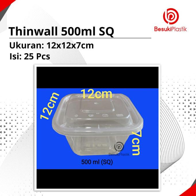 ] Thinwall 500ml SQ / Thinwall 500ml Kotak Persegi /Kotak Thinwall 500ml