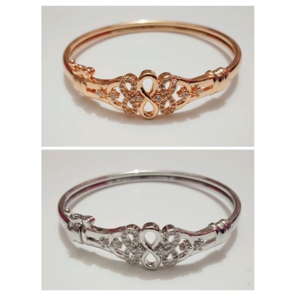 RJJ33. Gelang xuping wanita lapis emas dgn mata zircon UK 6 cm