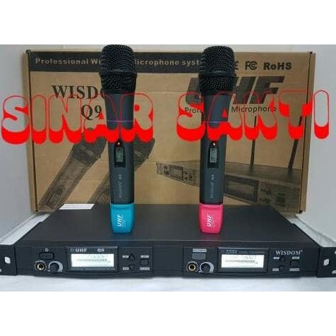 MIC WISDOM Q9 WIRELESS MICROPHONE ( MULTI CHANNEL ) sinarsak71 Berkualitas