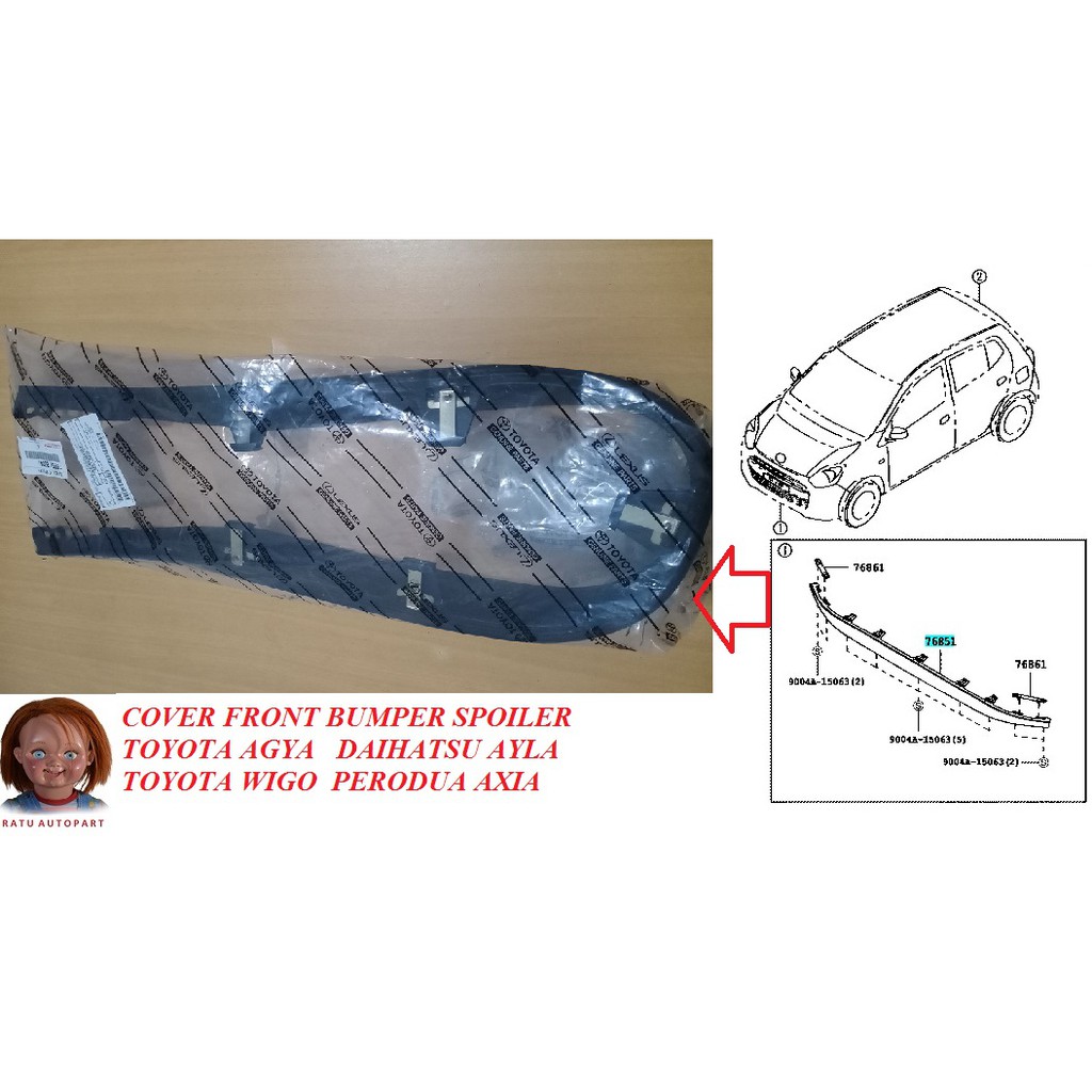KARET SPOILER BEMPER DEPAN AGYA AYLA WIGO AXIA