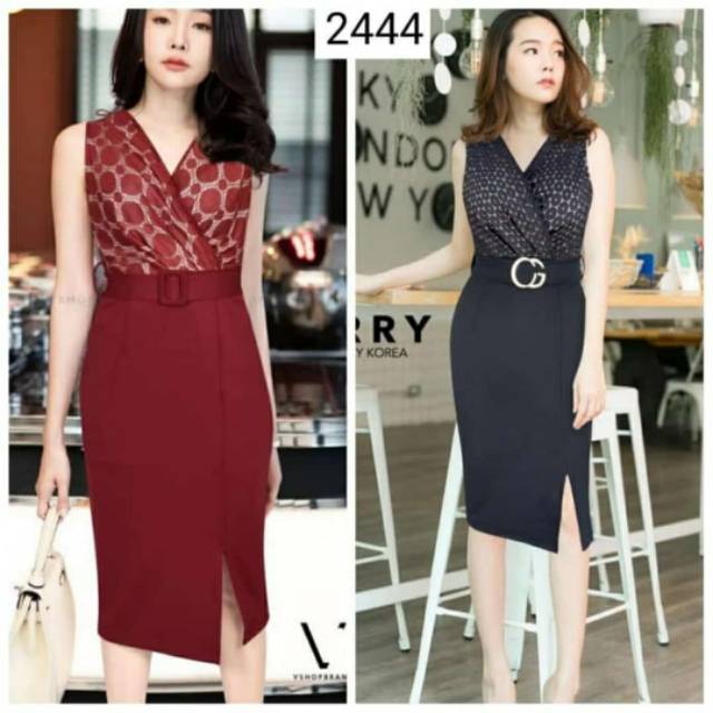 Dress wanita scuba brukat