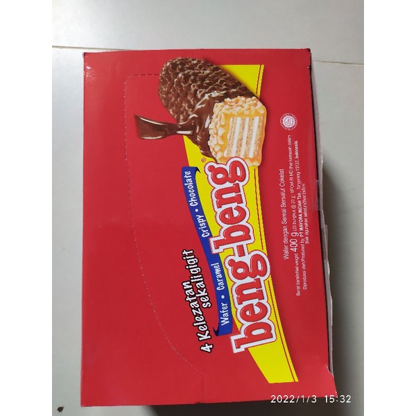 

beng-beng wafer caramel crispy chocolate-1 box 22 gr isi 17 pcs