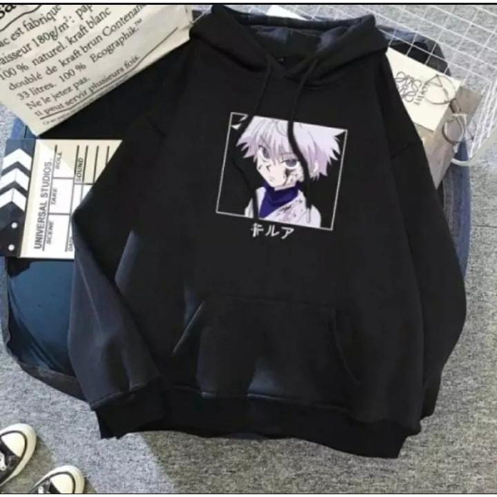 ANIME HOODIE UNISEX KILUA ON ACTION - ATASAN TEBAL TERLARIS