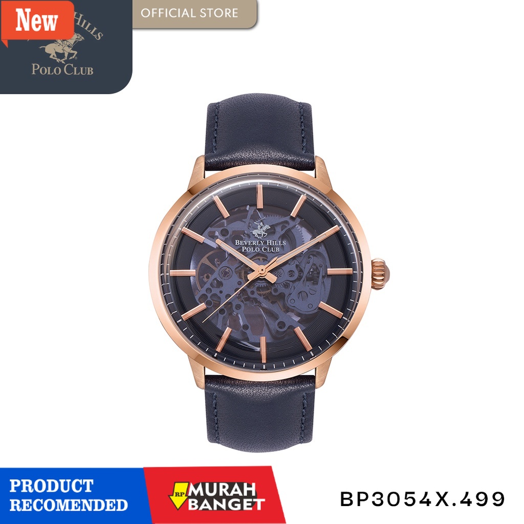 Jam tangan analog pria terbaik- Beverly Hills Polo Club Jam tangan Pria Automatic BP3054X.499 D.Blue