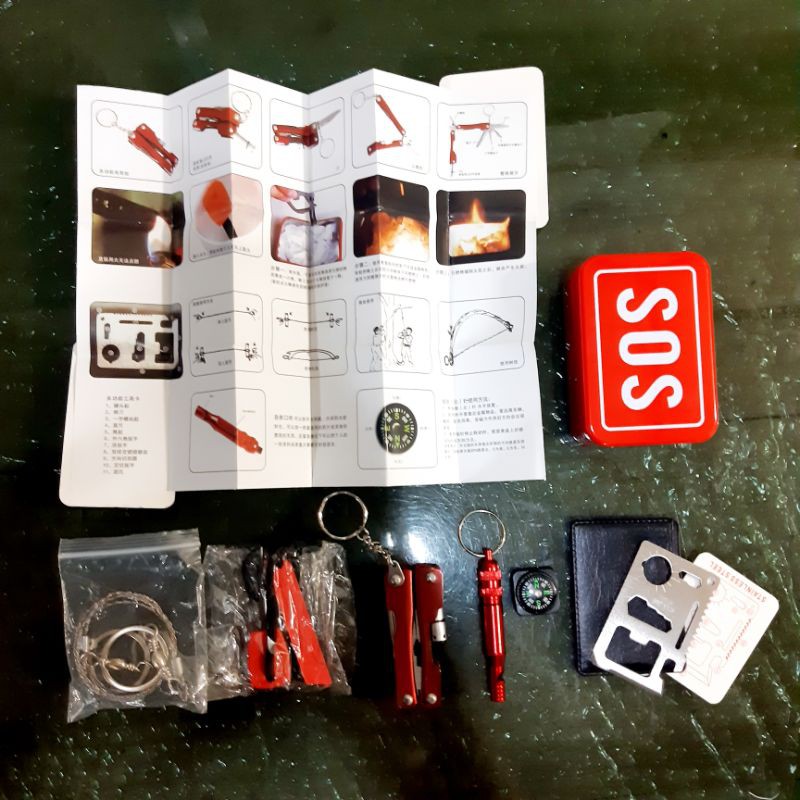 SOS Escape Tool Kit Survival Peralatan Camping Outdoor Tactical