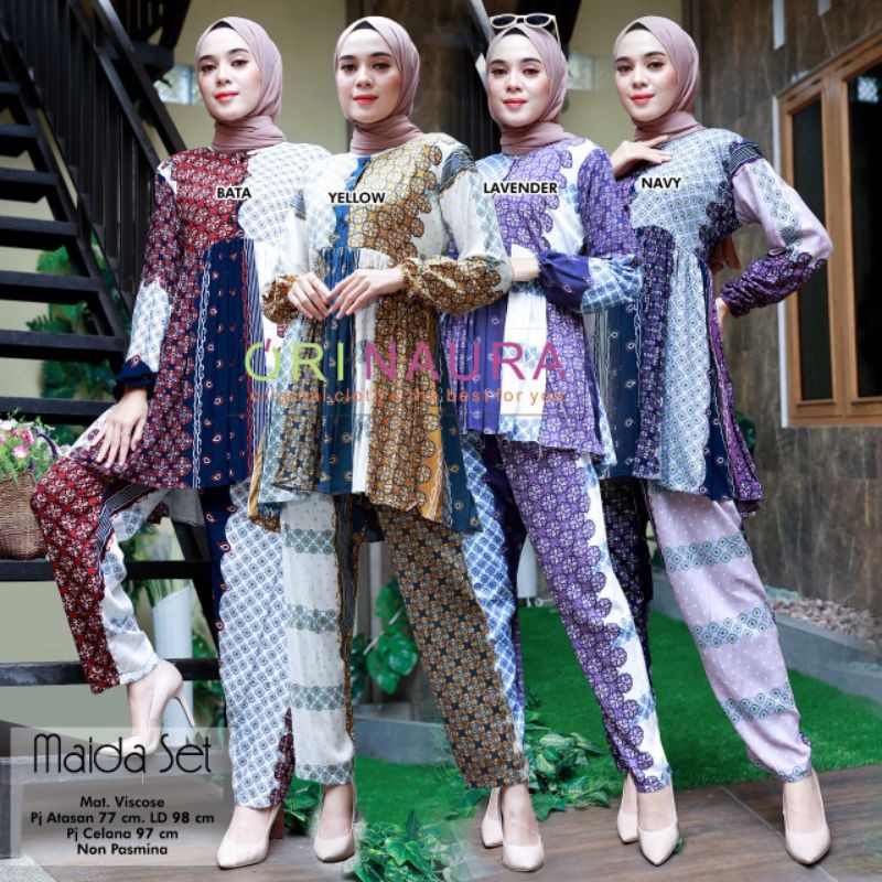 MAIDA SET SETELAN PANT DAN TUNIK BY ORI NAURA AS100