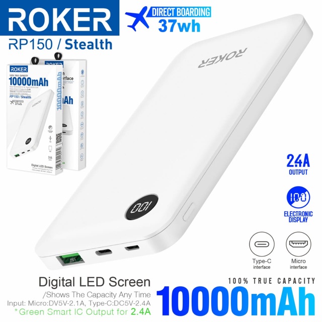 POWERBANK ROKER STEALTH SLIM RP150 10RB MAH