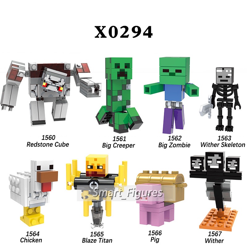 X0294 Mainan Balok Bangunan Mini Figure Minecraft Redstone Titan Chicken Pig Wither MC